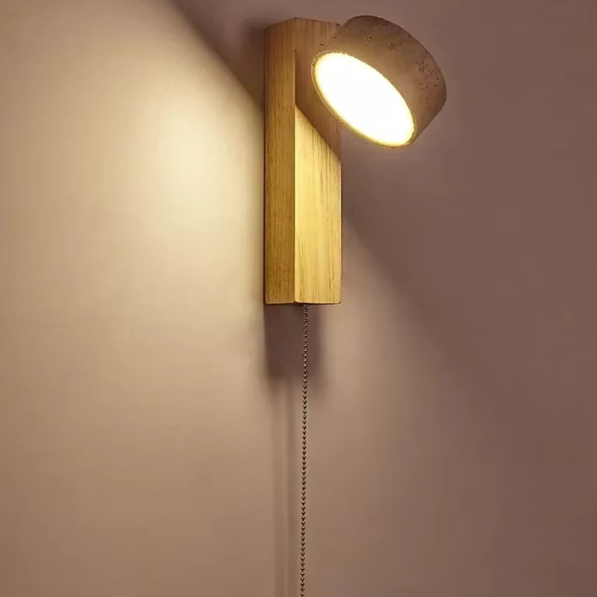 Applique Murale chambre Sola — Pierre Minerale & Bois massif