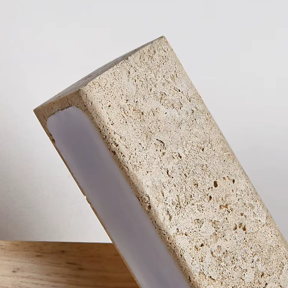 Applique Murale design Kyoto - Travertin & Bois Noyer naturel
