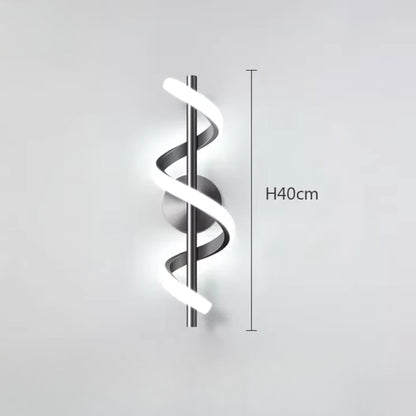 Applique Murale Solstice - Luminaire Spiral LED en Laiton Brossé 40 cm