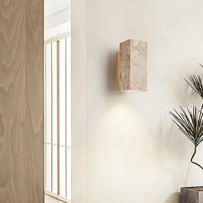Applique Murale Sculpturale Gaïa - Travertin Naturel & Ambiance Chaleureuse