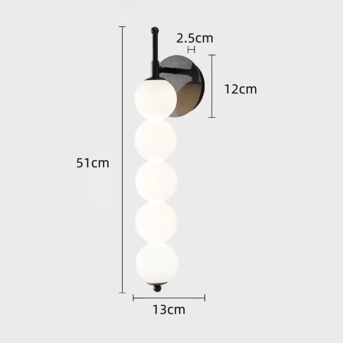 Applique Murale Boréale - Sphères Verre Opale & Laiton LED