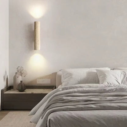 Applique Murale Osaka - Moderne | Pierre naturel & Bois Cylindre