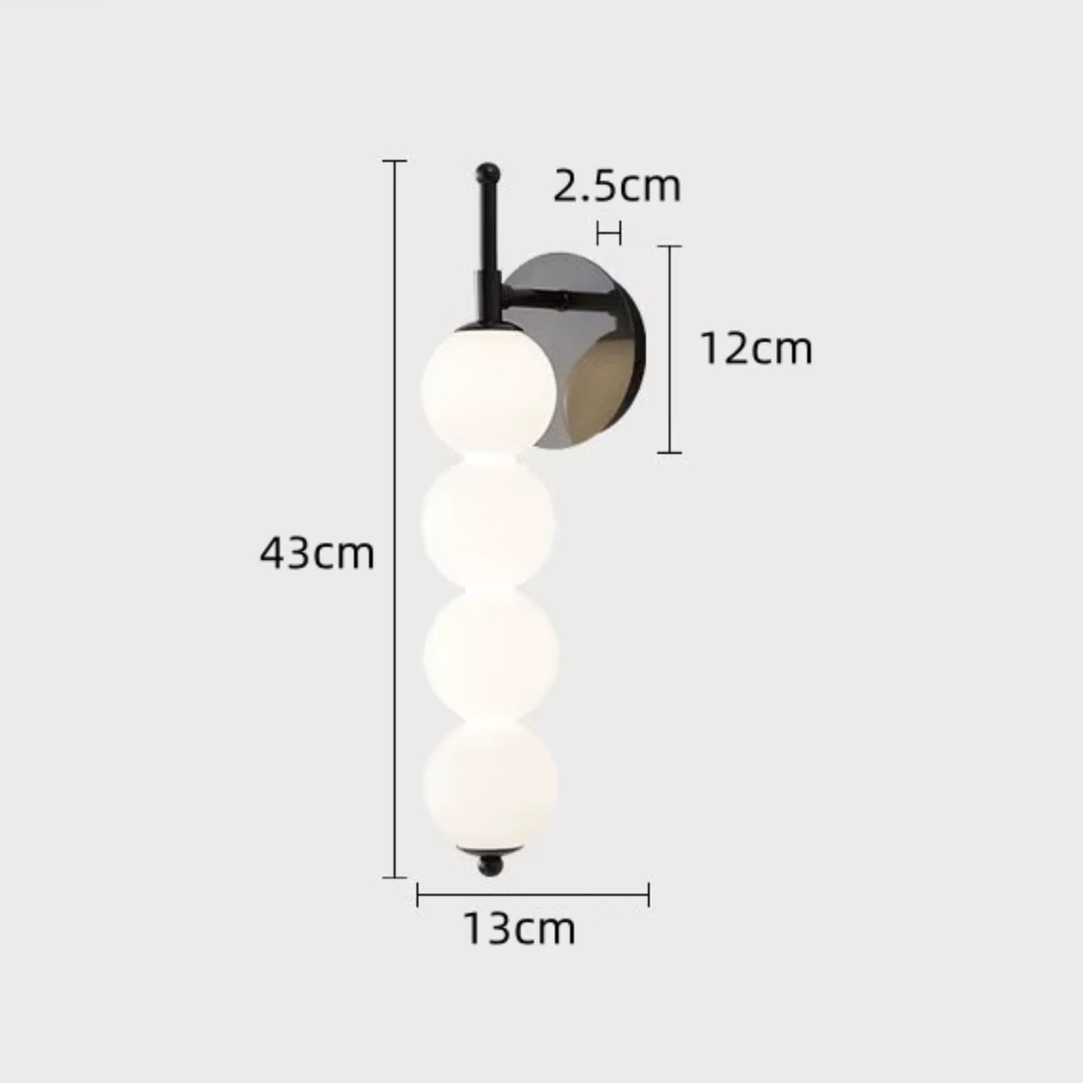 Applique Murale Boréale - Sphères Verre Opale & Laiton LED