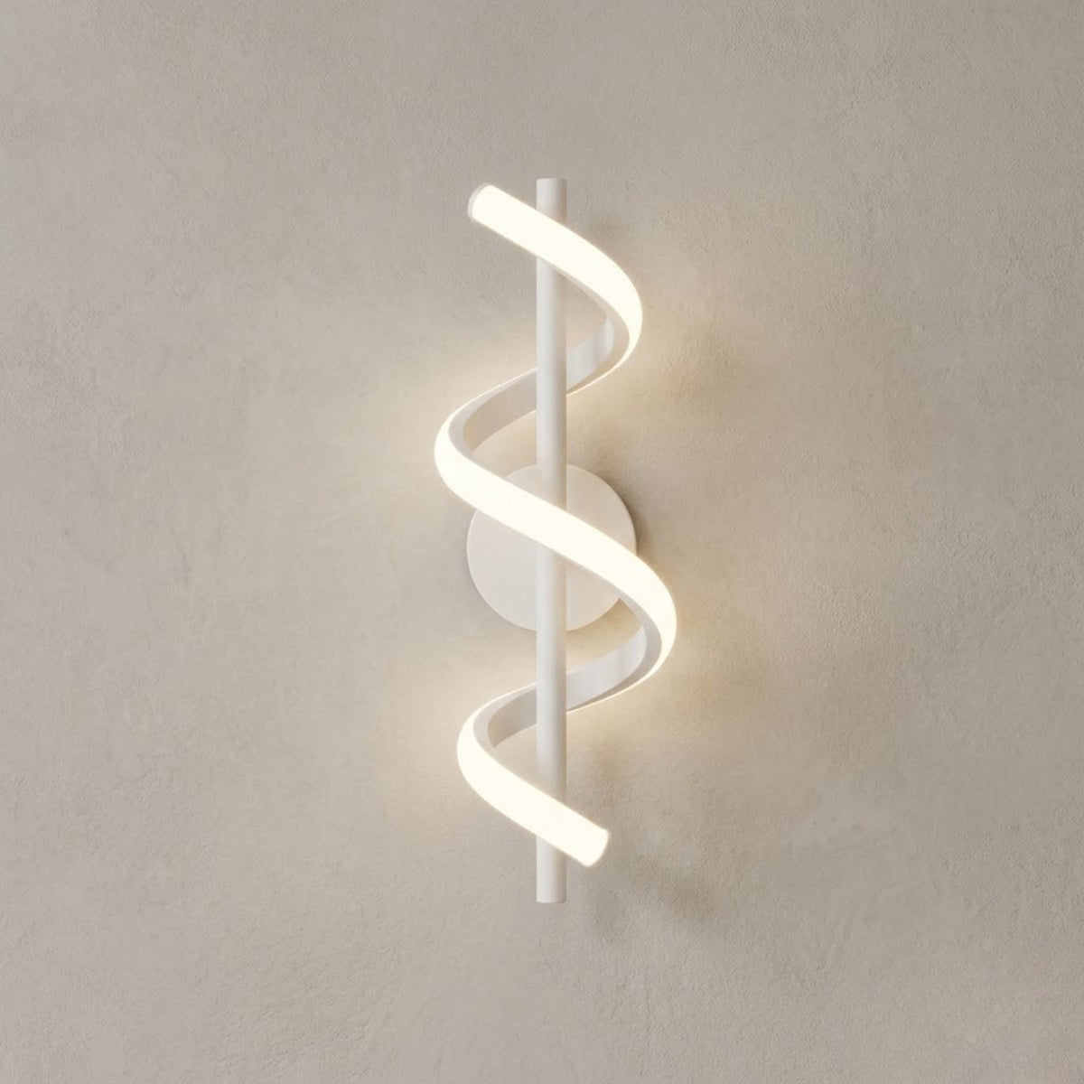 Applique Murale Solstice - Luminaire Spiral LED en Laiton Brossé 40 cm