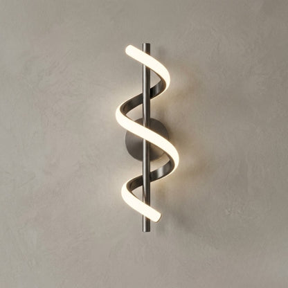 Applique Murale Solstice - Luminaire Spiral LED en Laiton Brossé 40 cm
