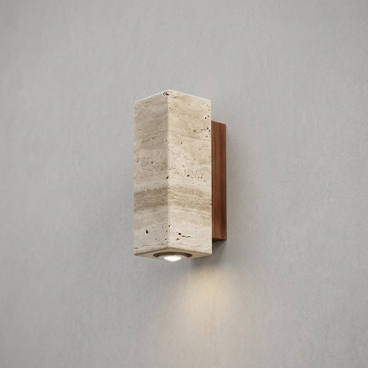 Applique Murale Osaka - Moderne | Pierre naturel & Bois Cylindre