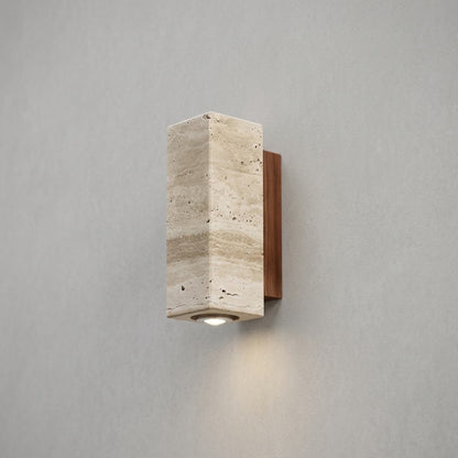Applique Murale Osaka - Moderne | Pierre naturel & Bois Cylindre