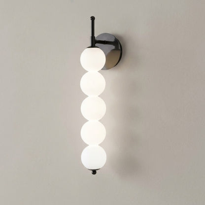 Applique Murale Boréale - Sphères Verre Opale & Laiton LED