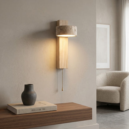 Applique Murale chambre Sola — Pierre Minerale & Bois massif
