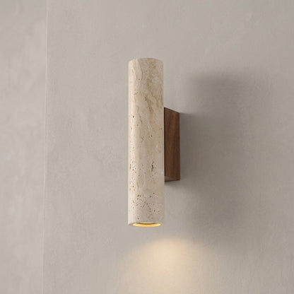 Applique Murale Osaka - Moderne | Pierre naturel & Bois Cylindre