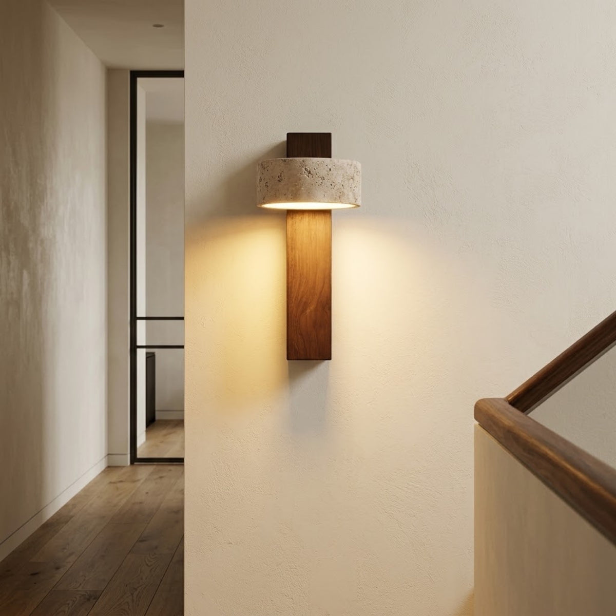 Applique Murale chambre Sola — Pierre Minerale & Bois massif