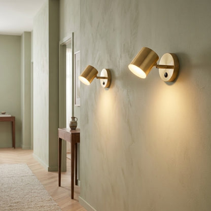 Applique Murale Nordique Astrid — Laiton & Aluminium Cylindrique