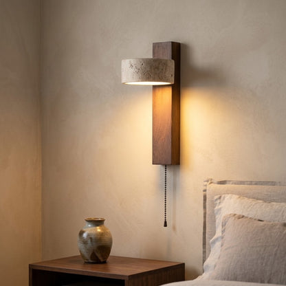 Applique Murale chambre Sola — Pierre Minerale & Bois massif