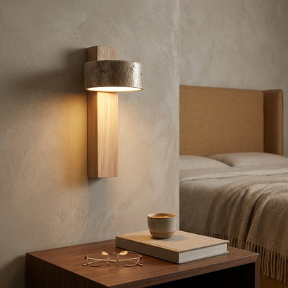 Applique Murale chambre Sola — Pierre Minerale & Bois massif