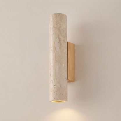 Applique Murale Osaka - Moderne | Pierre naturel & Bois Cylindre